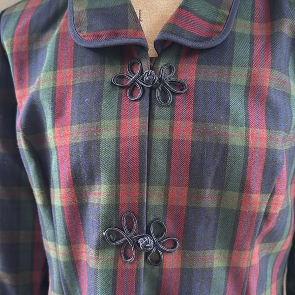 Vintage Miss Dorby dark plaid jacket EVC size 12 - Picture 3 of 12
